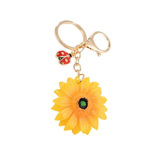 3D Sunflower Keychain with Daisy and Chrysanthemum Accents for Bag Pendant