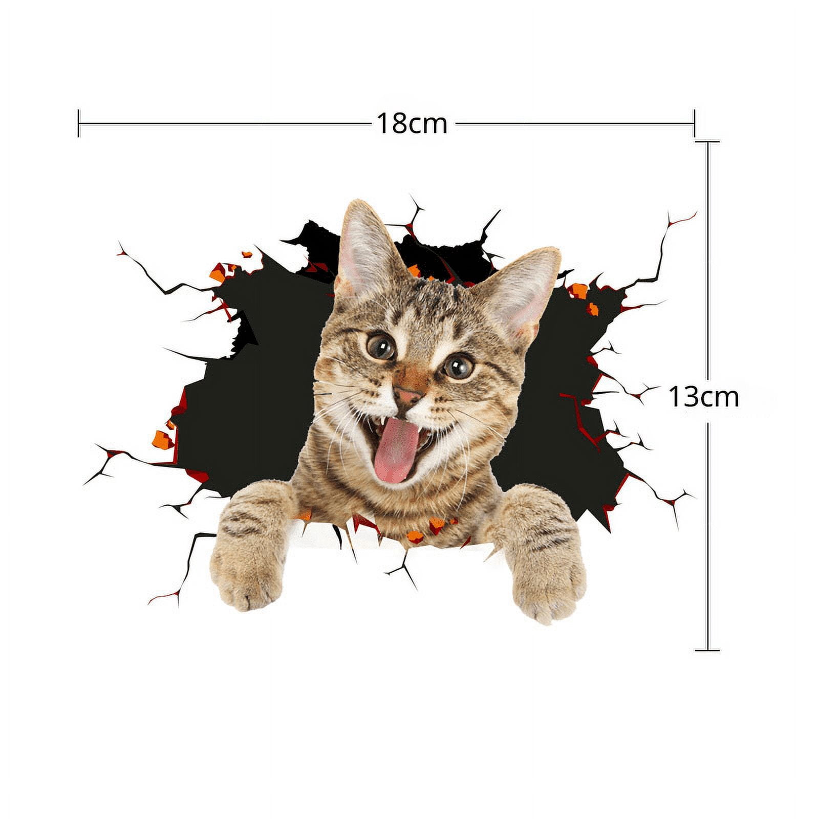 3D Simulation of Cute Cats Peeking Peering Car Sticker Creative Funny ...