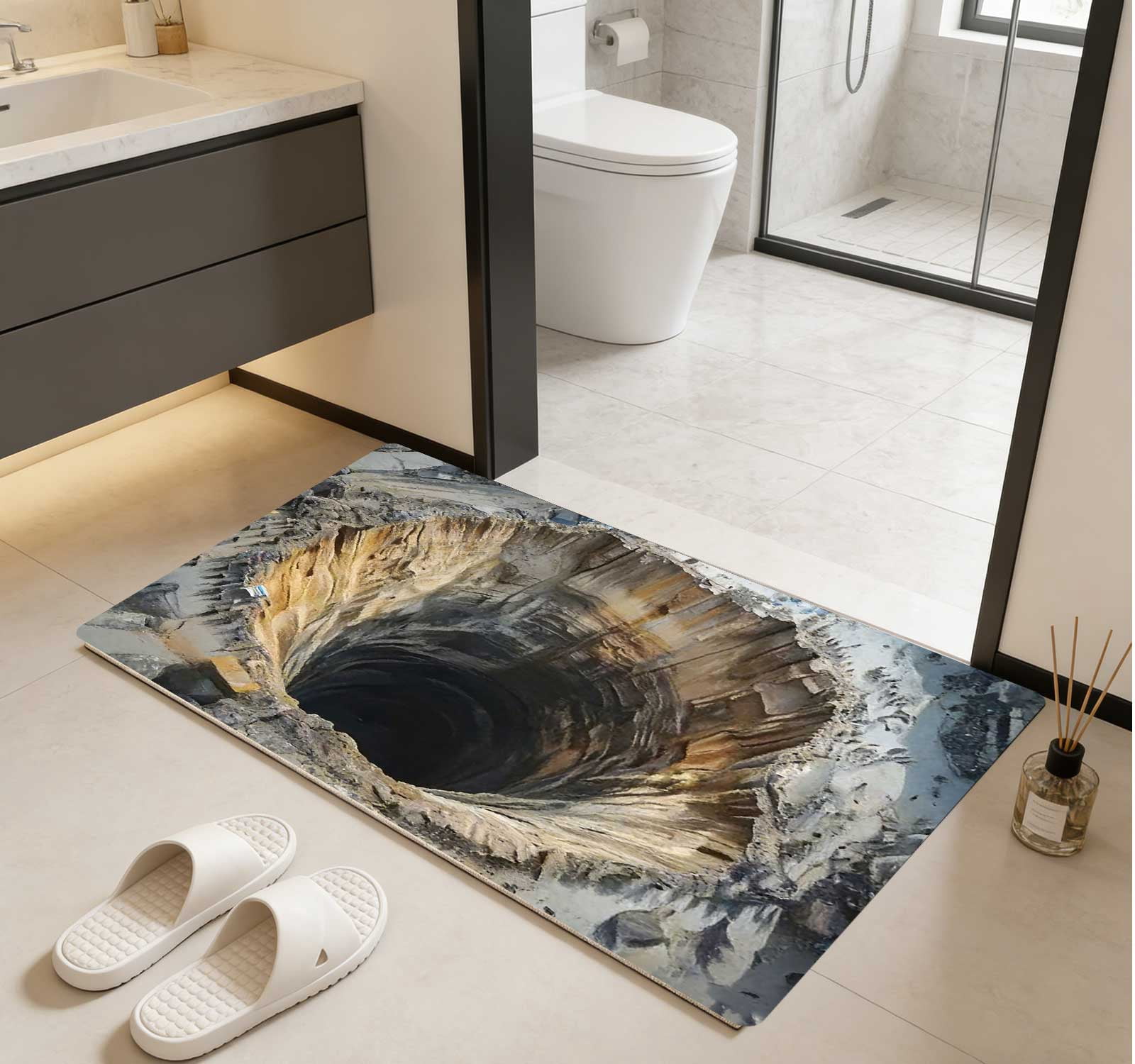 3D Sinkhole Visual Effect Door Mat - Trendy Cool Non-Slip Wear ...
