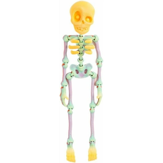 3D Skeleton Magnets for Fridge,Unique Funny Full Body Skeleton Fridge Magnets with Movable Joints for Kitchen, Office and Locker Halloween Decoration (White)