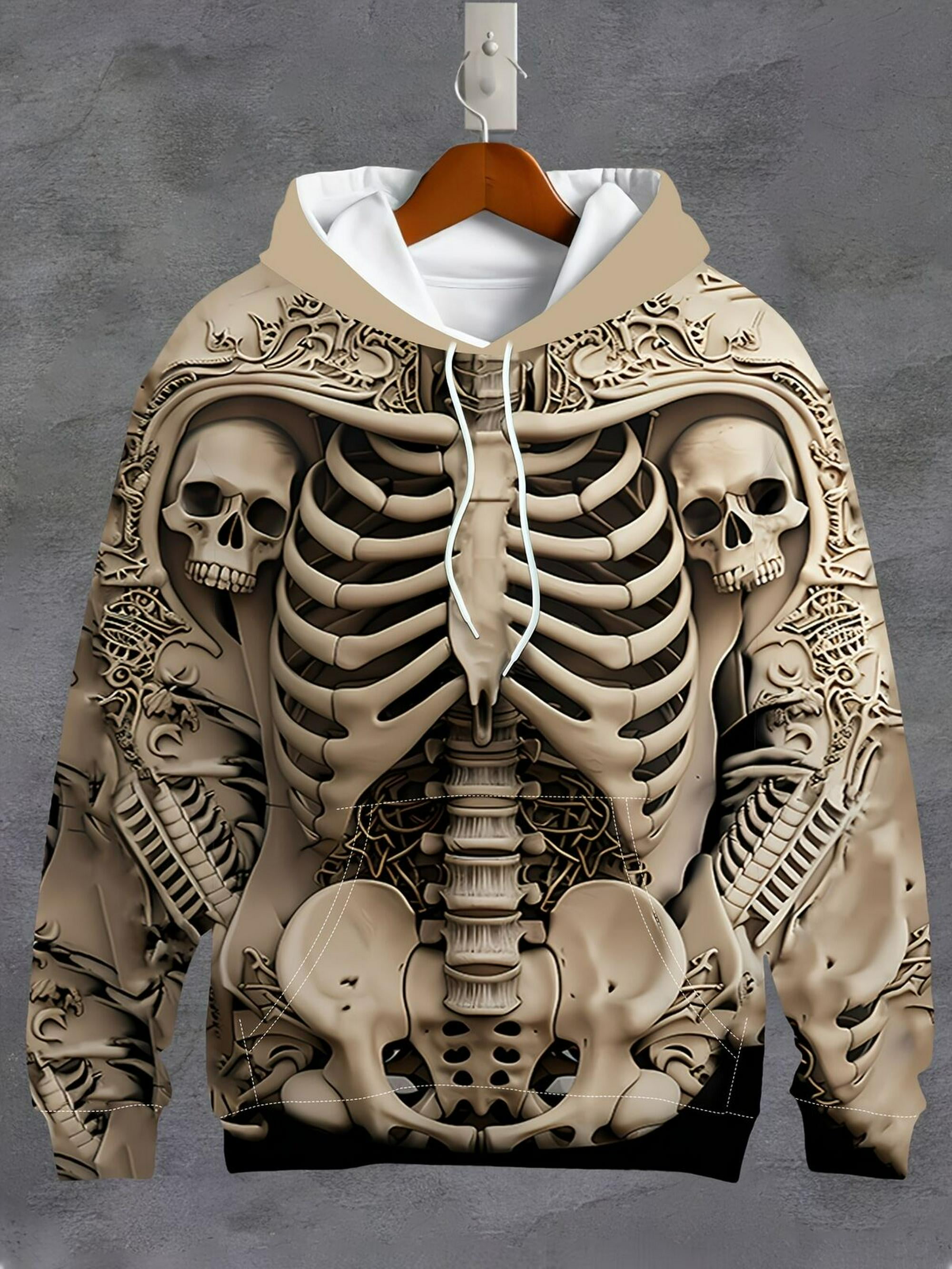 Mens skeleton hoodie hotsell