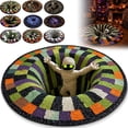 3D Skeleton Vortex Halloween Rug, Round Optical Illusion Area Rug with ...