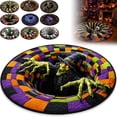 3D Skeleton Vortex Halloween Rug, Round Optical Illusion Area Rug with ...