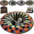 3D Skeleton Vortex Quilted Round Halloween Rug, 2026 New 3D Halloween ...