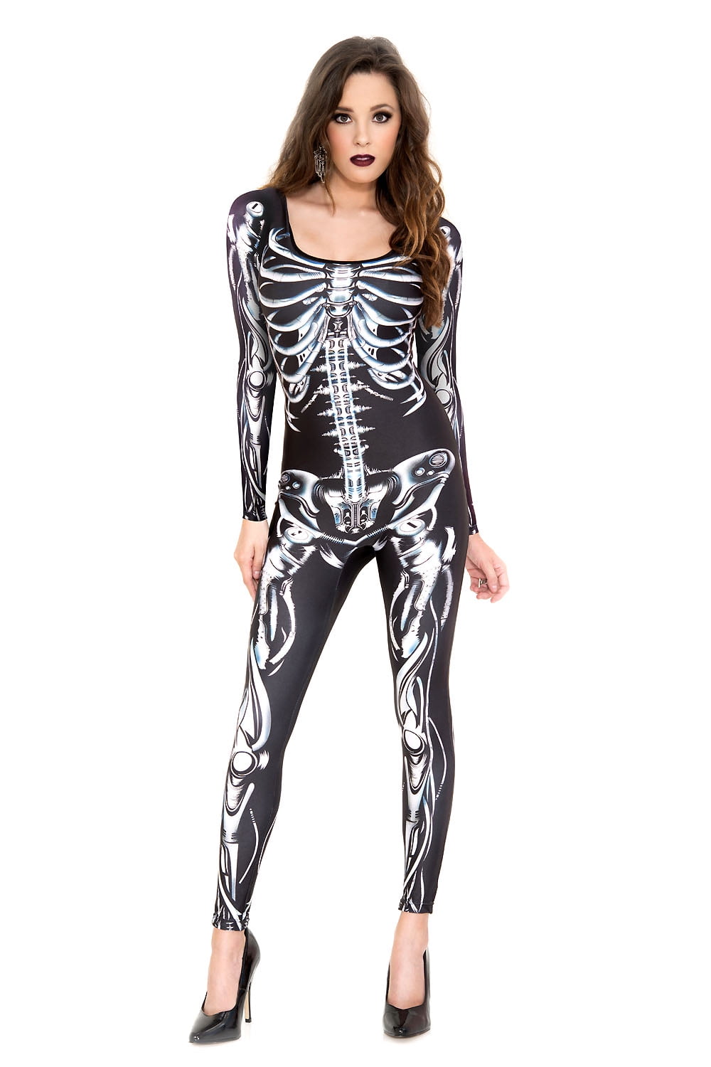 3D Skeleton long sleeve bodysuit 70975-ML