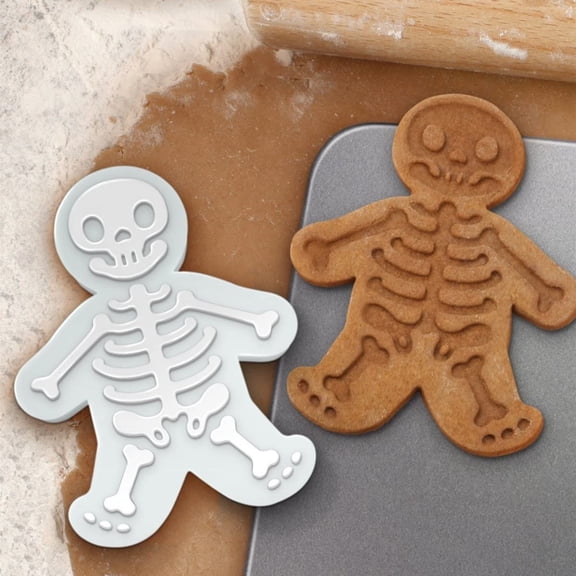 3D Skull Cookie Mold - Push-Type Baking Mold for Halloween Treats