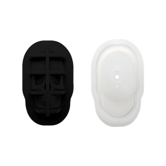 3D Skull Head Shape Ice Cubes Mold Silicone Round Ice Ball Maker for Creative Drink and Parties Popsicles Making Tool