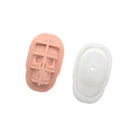 3D Skull Head Shape Ice Cubes Mould Grade Silicone Mold for Beverage Decoration Household Ice Making Mould