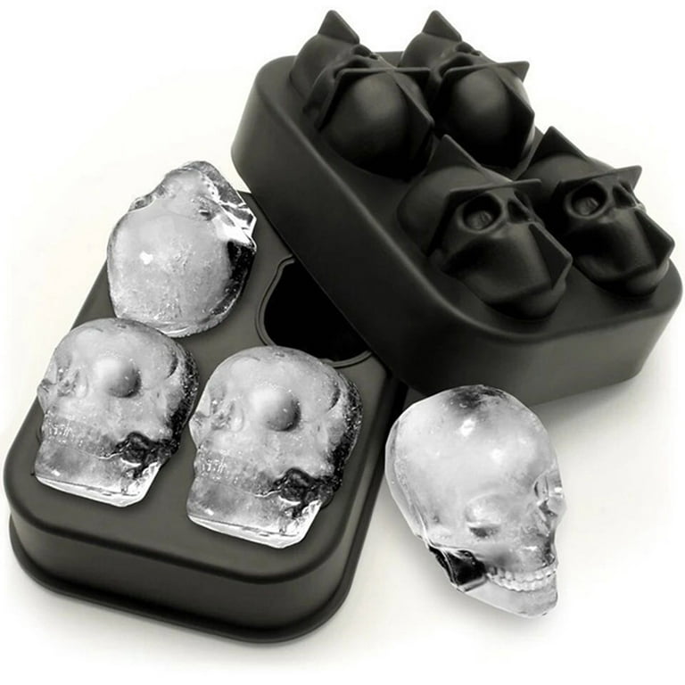 Large Whiskey Ice Ball Mold Skull, A Set 6 Large Sphere Ice Cube