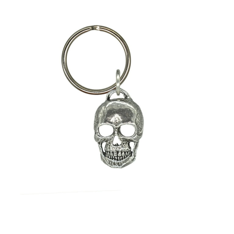 3D Skull Keychain, Full Jaw, G130KC, 1/4 inch, Death, Metal