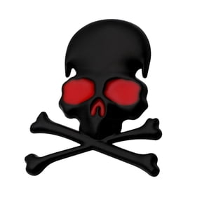 3D Skull Metal Emblems Stickers Personalizes Skeleton Designs Skull Crossbones Metal Decals for Car & Motorcycles