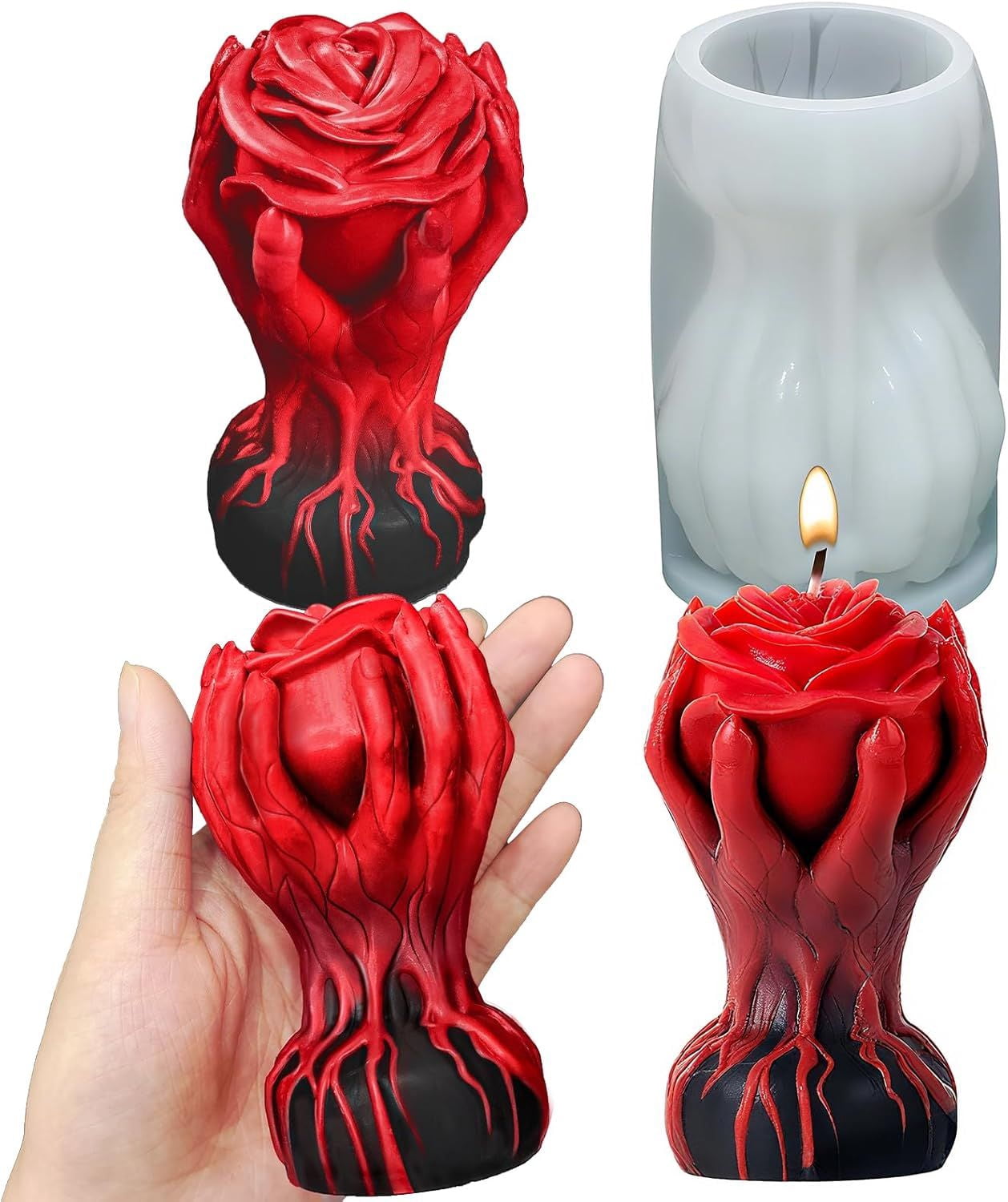 3D Skull Silicone Mold for Resin Candle Soap and Whiskey Ice Making
