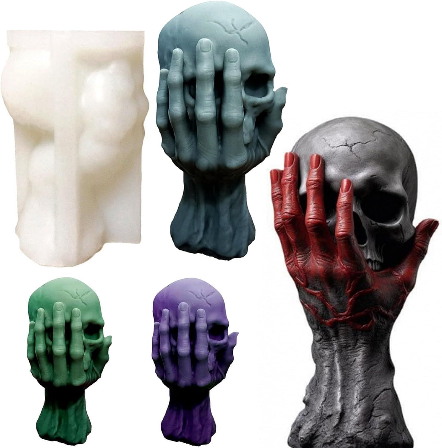 3D Skull Silicone Mold for Resin Candle Soap and Whiskey Ice Making