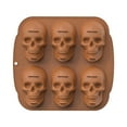 thumbnail image 1 of 3D Skull Soap Silicone Mold Halloween Chocolate Mold Ice Cube Trays Molds Suitable for Cookery Cake Baking and DIY Resin Craft(Coffee), 1 of 7