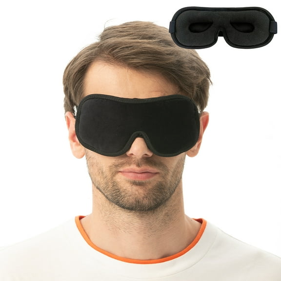 3D Sleep Eye Mask for Men and Women, Eye Shade Covers for Sleeping, 100% Cotton Blackout for Travel with Adjustable Strap