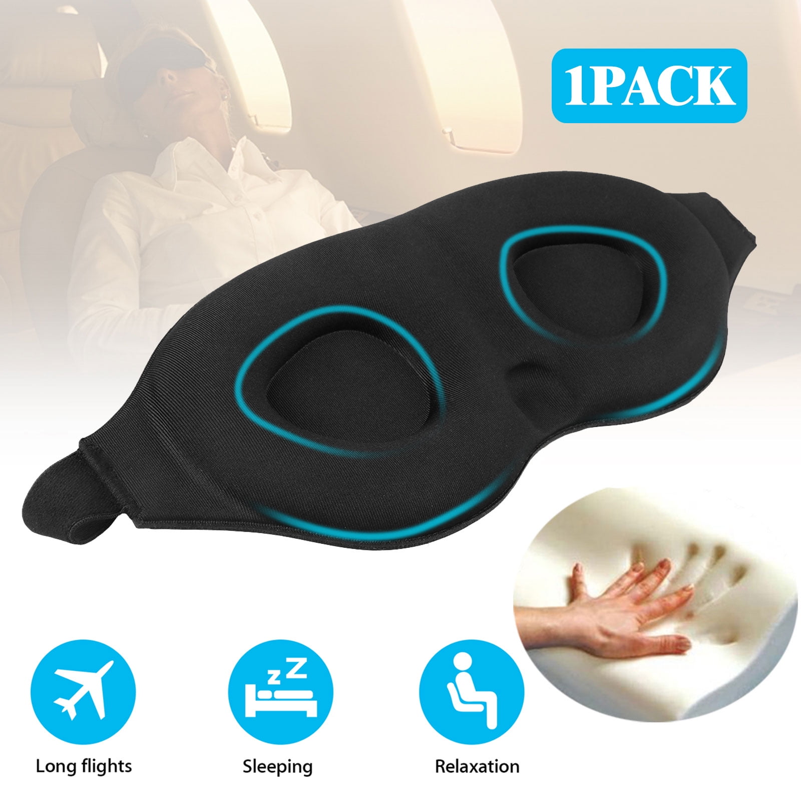 3D Sleeping Eye Mask Blindfold Sleep Aid Travel Relax Eye Cover Beauty Tool