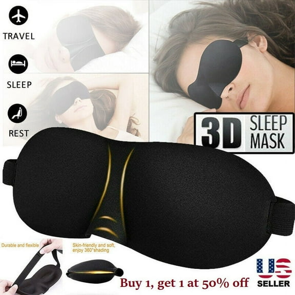 3D Sleep Mask for Side Sleeper 100% Light Blocking Sleeping Eye Mask for Women Men Contoured Cup Night Blindfold Luxury Eye Cover Eye Shade with Adjustable Strap for Travel Nap Meditation