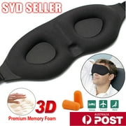 3D Sleep Mask for Women and Men, Eye Mask for Sleeping, Eye Cover Blackout Masks, Weighted Sleeping Pad, Black Blindfold, Travel Accessories