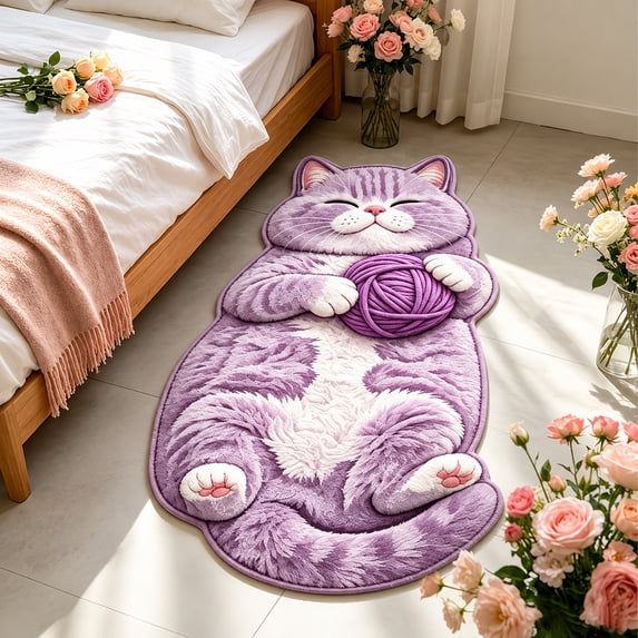 3D Sleeping Cat Rug Floor Mat, Sleeping Feline Entryway Area Rug, for ...
