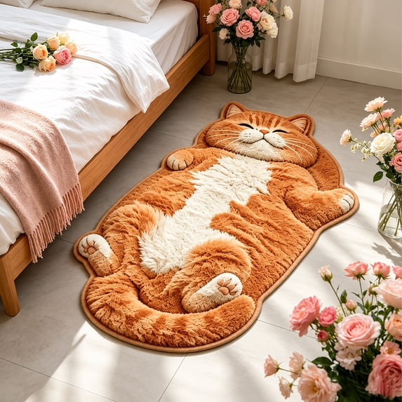 3D Sleeping Cat Rug Floor Mat, Sleeping Feline Entryway Area Rug, for ...