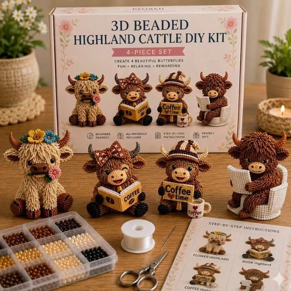 3D Small World Beading Set DIY Creative Arts and Crafts Activity Kit for Make Miniature Scene Jewelry Making Beads Kit Gift for Boys and Girls Aged 6 and Up