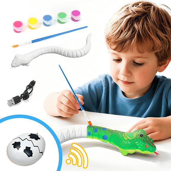 3D Snake Robot Building Kit, DIY Art & Craft Toy with Auto Obstacle Avoidance, Rechargeable Christmas Halloween Gifts for Boys Girls(5 Colors)