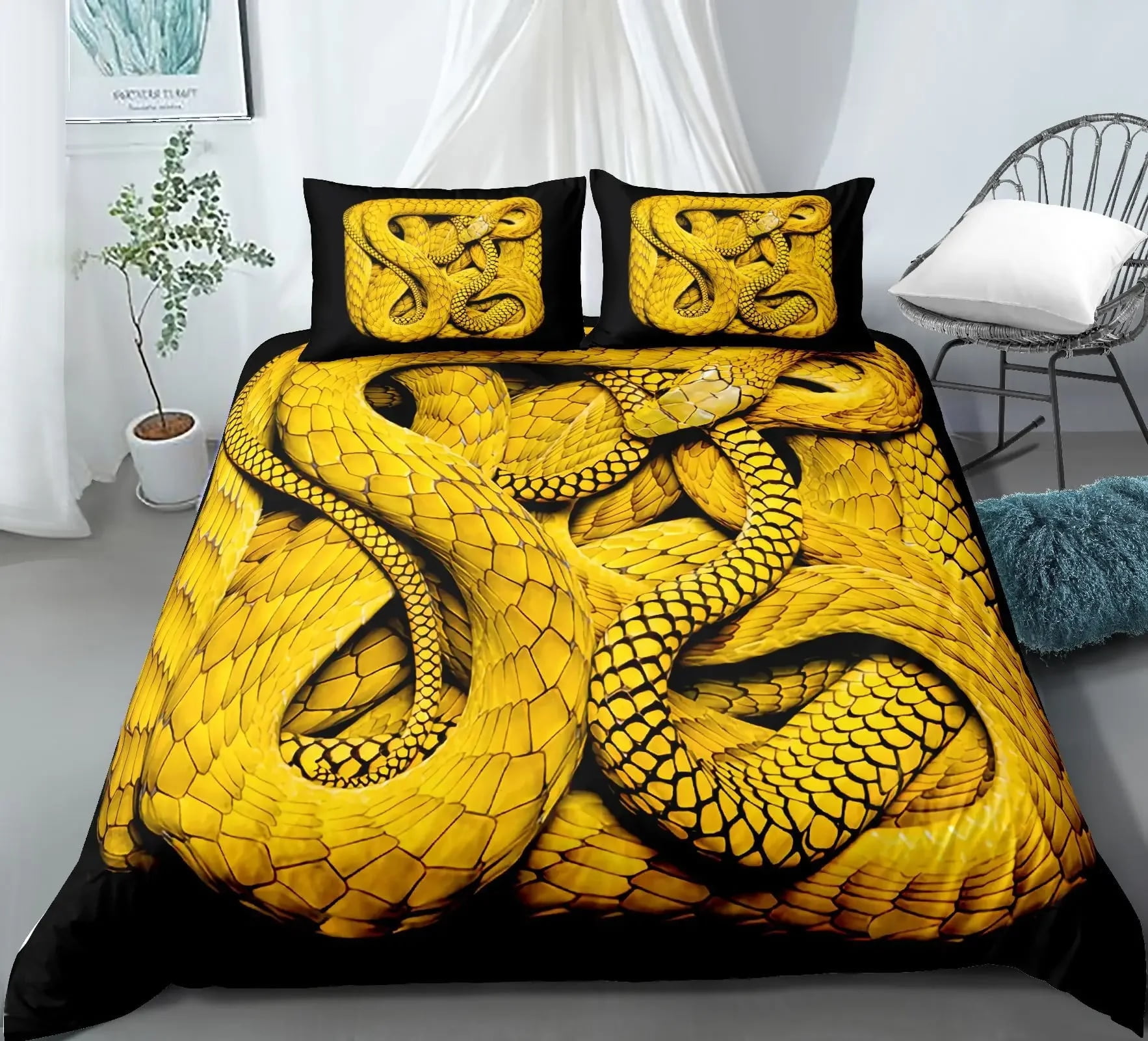 3D Snake Style Bedding Set For Bedroom Soft Duvet Cover Bedspreads For ...