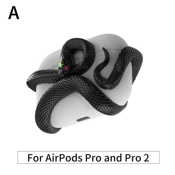 3D Snake Wireless Earphone Protective Case for AirPods Pro/Pro 2, Anti-Scratch Snake Wireless Earphone Protective Case, Unique Snake-Shaped Case for Airpods Pro/Pro 2