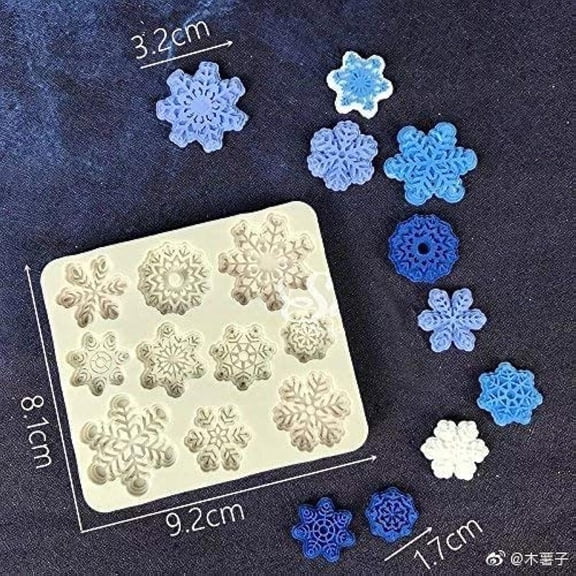 3D Snowflake Fondant Mold Silicone Mold for Sugarcraft Cake Decoration, Cupcake Topper, Polymer Clay, Soap Wax Making Crafting Projects