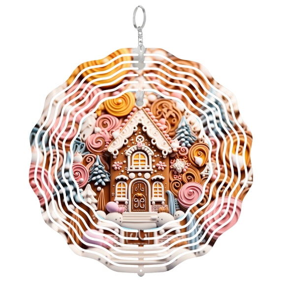 3D Snowman Printing Art Style 3D Wind Spinner Stainless Steel Kinetic ...