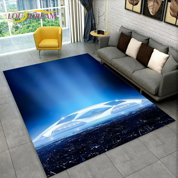 3D Soccer Football Field Cartoon Area Rug Carpet Rug for Living Room Bedroom Sofa room Doormat Decor Non-slip Floor Mat