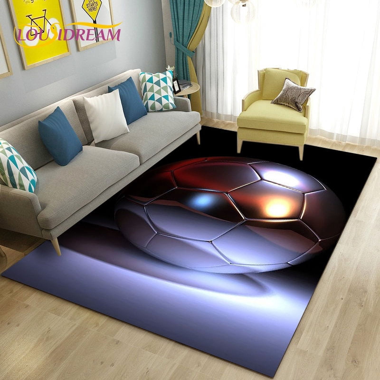 3D Soccer Football Sport Area Rug Carpet Rug for Living Room Bedroom ...