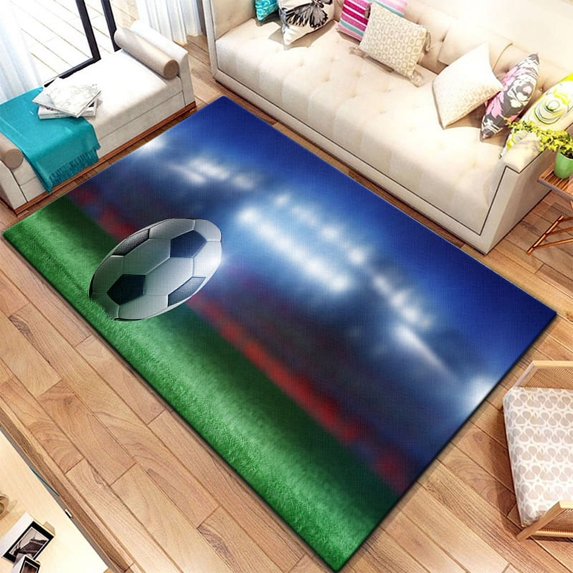 3D Soccer Football Sports Pattern Carpet for Living Room Rugs Camping Picnic Mat AntiSlip Rug Crawl Mat Fans Gift