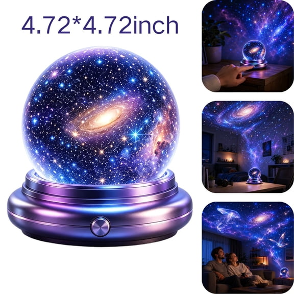 3D Solar System Model Crystal Ball 4.7" Night Light Decor Crystal Sphere Lamp 360 Rotating Starry Sky Projection Lamp Birthday Gifts For Adults