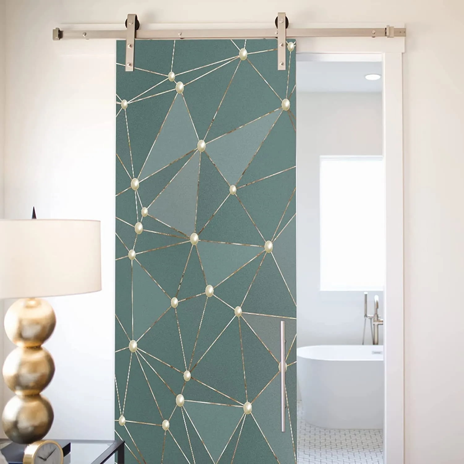 3D Space Sphere Door Stickers Wallpaper Solid Geometry Door Sticker