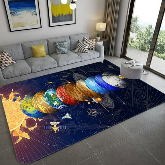 3D Space Universe Planet Aurora Carpet Living Room bedroom Cushion Study Bathroom Balcony