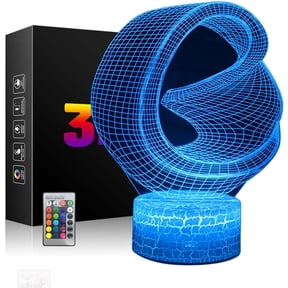 3D Spacetime Warp Night Lights Abstract Geometry Line Illusion Lamps Remote Control Bday Xmas Gifts for Boys Math Lovers Girls Teens