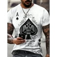 thumbnail image 1 of 3D Spade Graphic T-Shirt for Men - Black, Loose Fit,, Soft, Breathable, Ideal for Hip Hop Street Style, Summer & AutumnMen's cotton printed short-sleeved T-shirt 180g, 1 of 15
