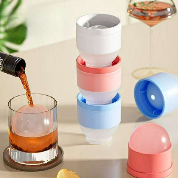 3D Sphere Ice Molds Large Silicone Round Ice Cube Molds Novelty Ice Ball Molds Gifts Stuff for Cocktails, Bourbon, Brandy, Whiskey Christmas Gifts（5PCS Random color)