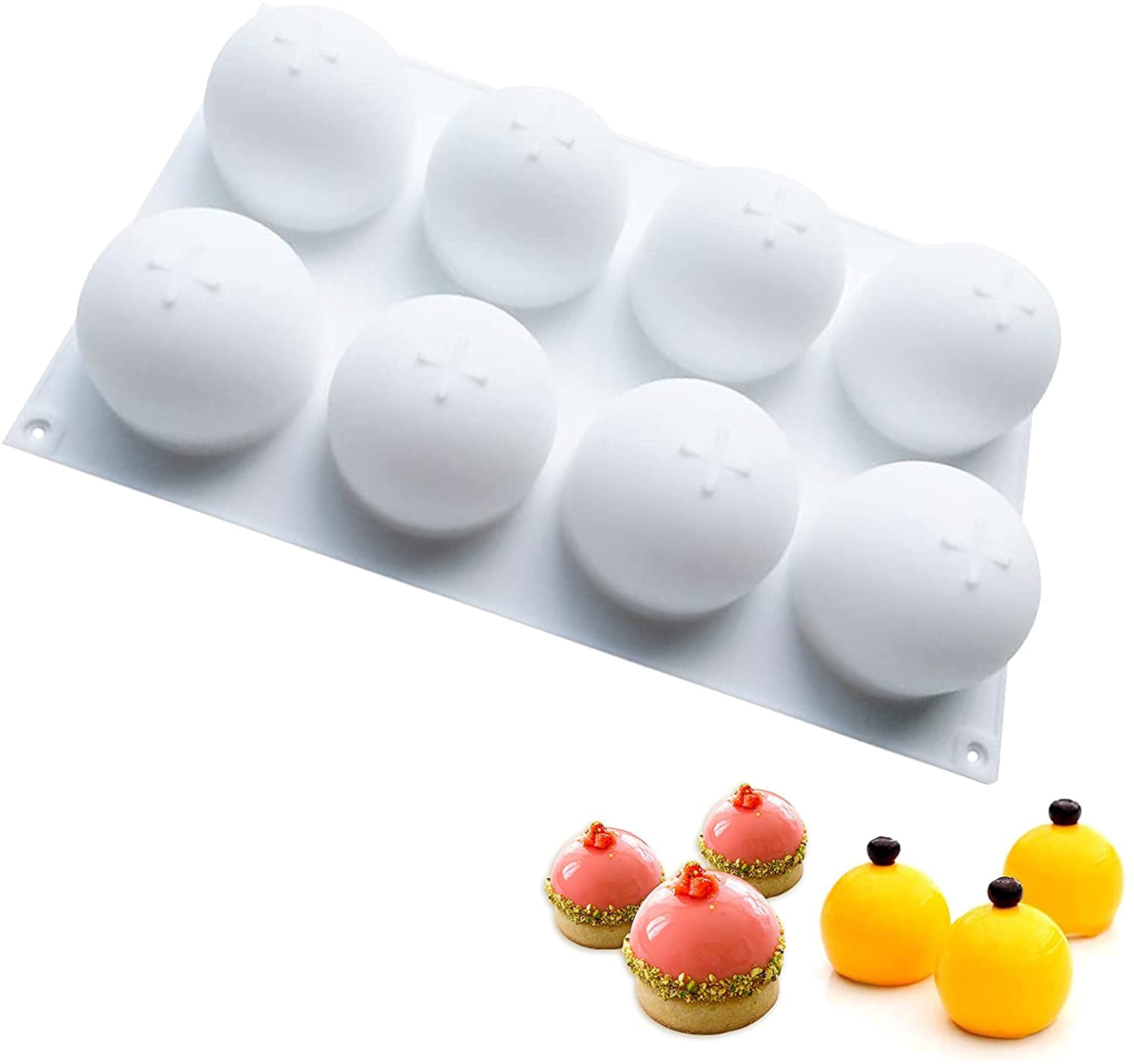 3D Spherical Silicone Mold, Ball Mold, Semi-Circular Spherical Silicone ...
