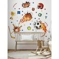 thumbnail image 1 of 3D Sports Balls Wall Decals Basketball Football Soccer Tennis Wall Stickers Boys Bedroom Kids Room Playroom Wall Decor, 1 of 7