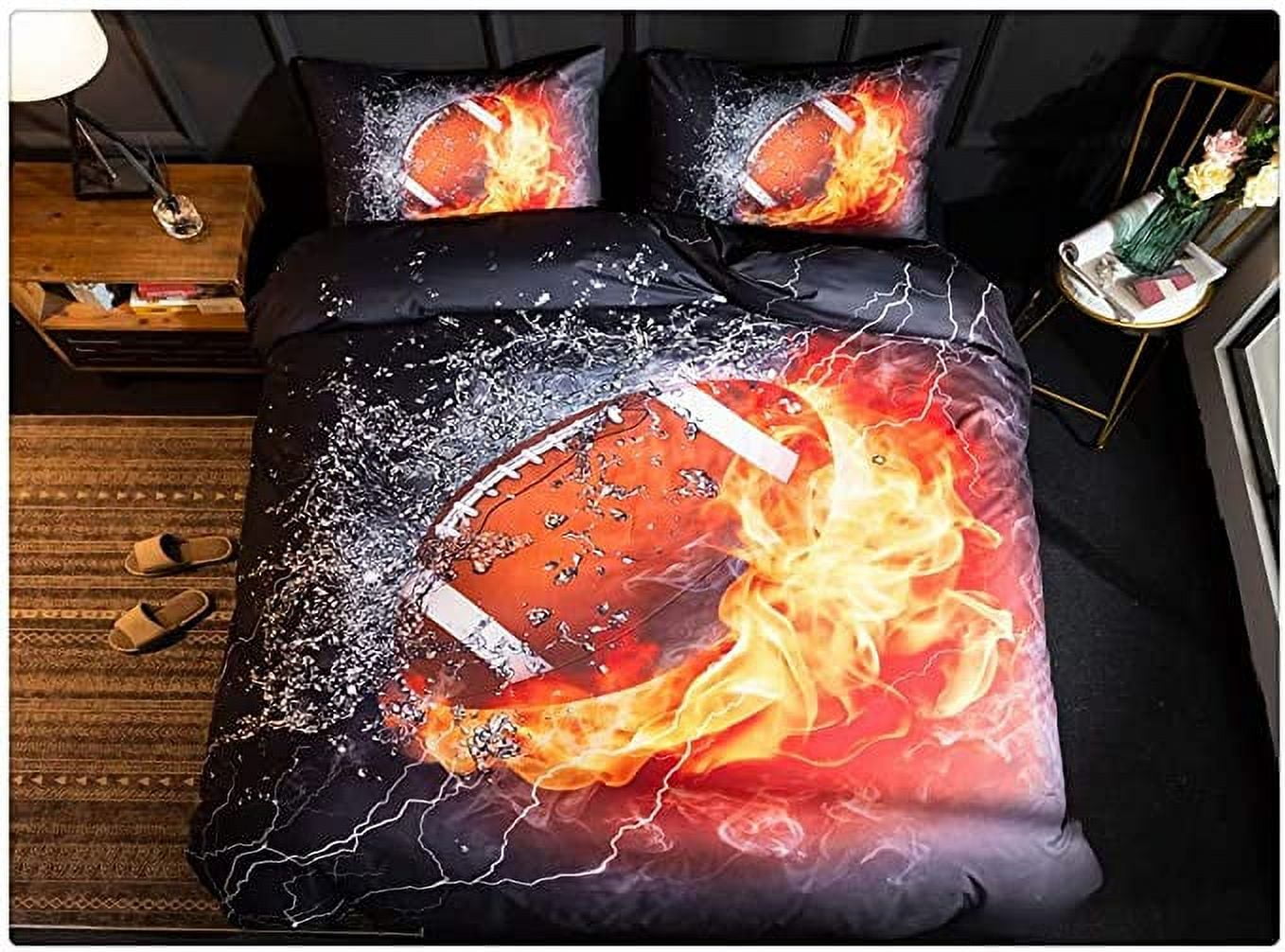 3D Sports Rugby Bedding Set for Teen Boys Duvet Cover Sets with