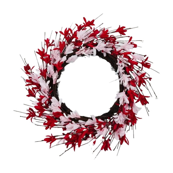 3D Spring Decorative Wreath for Doorways, Fireplaces & Windows, Realistic Floral Design for Winter to Spring Transition