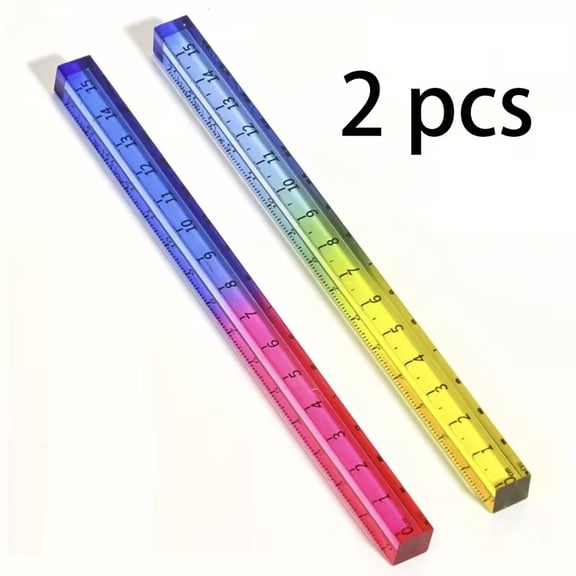 3D Square Acrylic Ruler Set 5.91in Transparent Protractor for Geometry Drawing