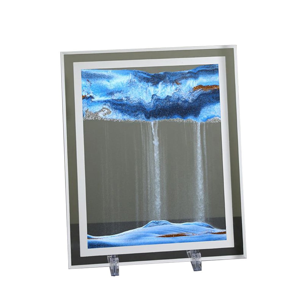 3D Square Glass Moving Flowing Sand Art Display Sandscape Motion