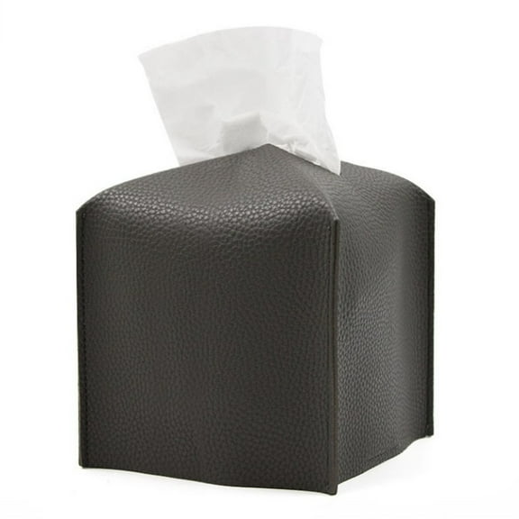 3D Square Leather Tissue Box Car Pu Leather Tissue Cover Soft Leather Tissue Holder for Vehicle Home &Pu Leather Tissue Box