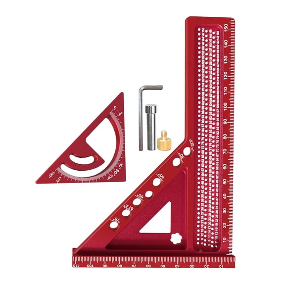 3D Square | Precision Adjustable Ruler - 3D Square Tool Woodworking Metal Ruler,for Carpentry Woodwork Construction Measurement Marking Framing