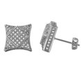 thumbnail image 1 of 3D Square in Kite Rhodium CZ Micro Pave Bling Earrings, 1 of 1