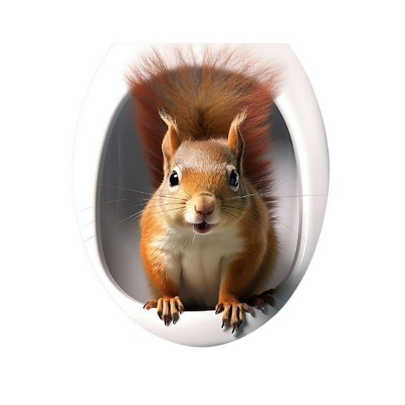 3D Squirrel Wall Sticker Cute Animal Decor for Kids Room, Nursery, Bedroom, Living Room Easy Peel & Stick Vinyl