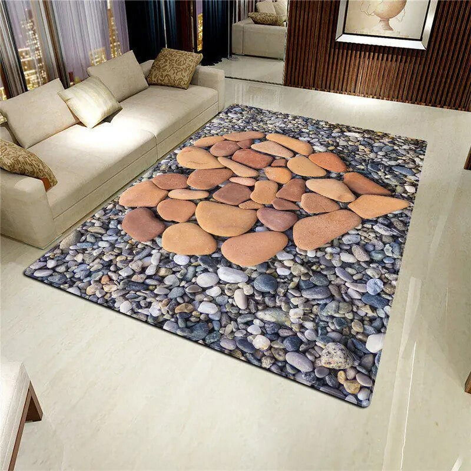 3D St Big Carpet for Living Room Colorful Cobblest Printed Flannel ...